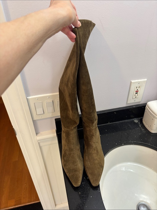 J. Crew Shoes - NWOT J. Crew Olive Brown Suede Knee-High Heeled Boots